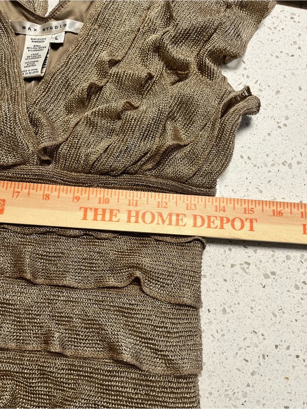 Max Studio Bronze Brown Ruffle Midi Dress - Picture 5 of 7